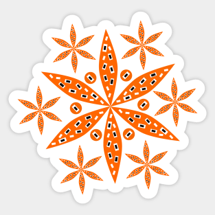 Floral rectangles in orange Sticker